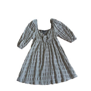 Checkered Puff Sleeve Dress